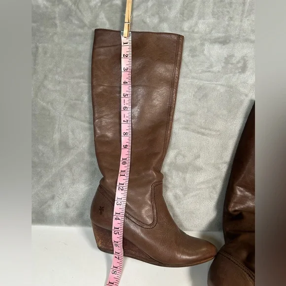 Frye missy tall leather wedge heel boots - Picture 14 of 16